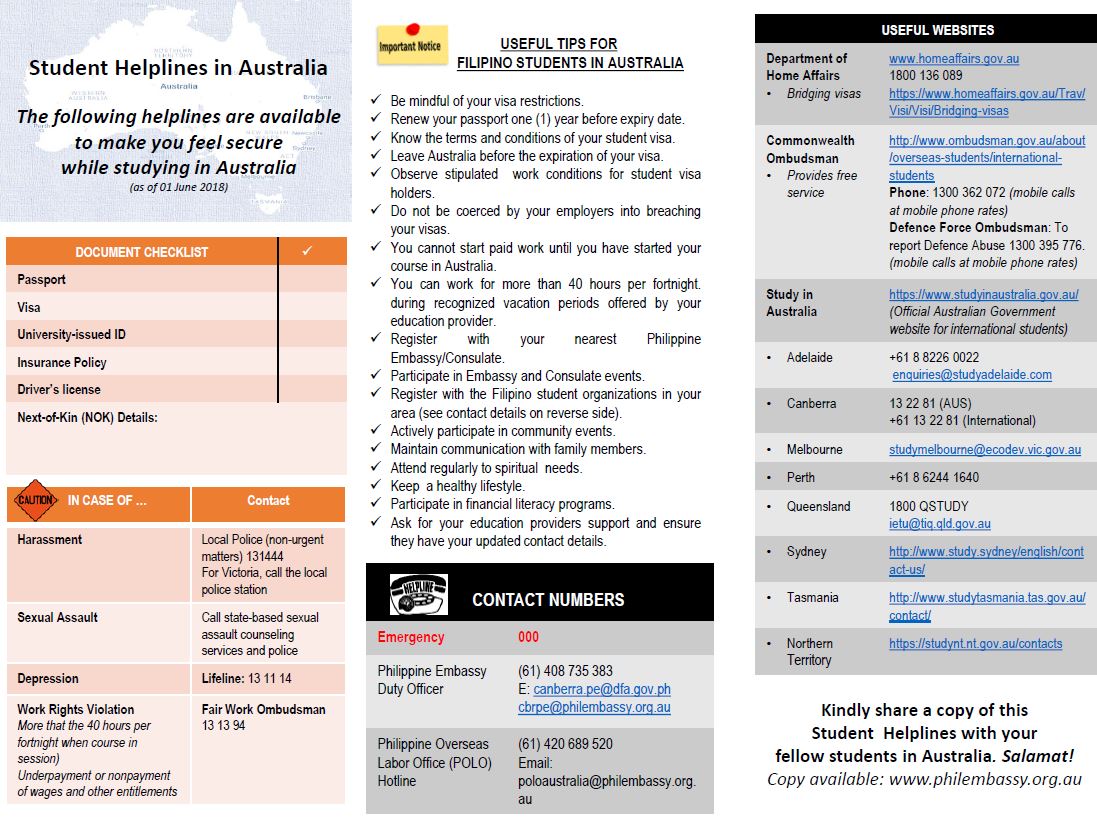 student-helplines